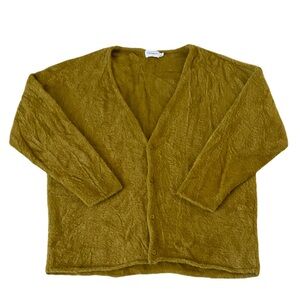 Topman Mustard Yellow/Brown Cardigan Sweater. Size M.